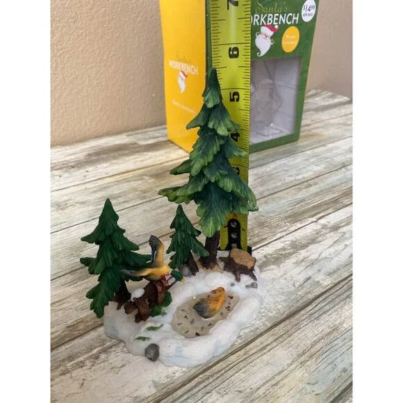 Santa’s Workbench Duck Pond Trees Resin Village Accessory 2002 w/ Box Pre-Owned - Picture 12 of 12